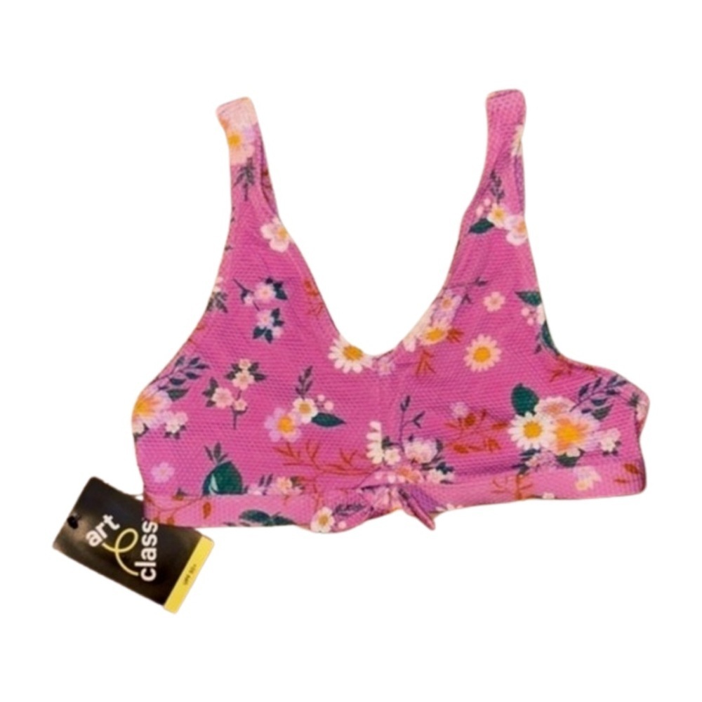 Art Class Girls Lavender Daisies Bikini Swim Top | L | NWT